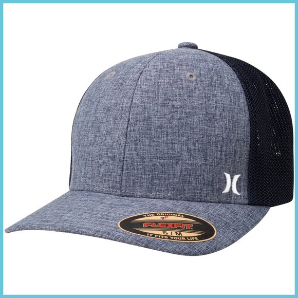Polyester Mesh Panel Baseball Cap Fitted Hat for Men